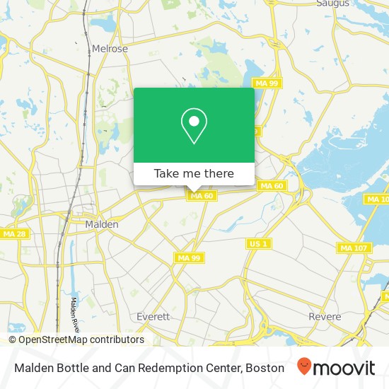 Mapa de Malden Bottle and Can Redemption Center