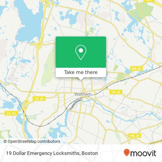 Mapa de 19 Dollar Emergency Locksmiths