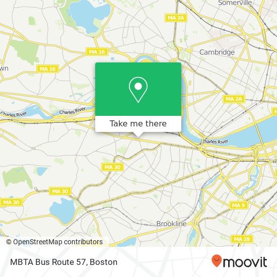 Mapa de MBTA Bus Route 57