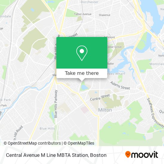 Mapa de Central Avenue M Line MBTA Station