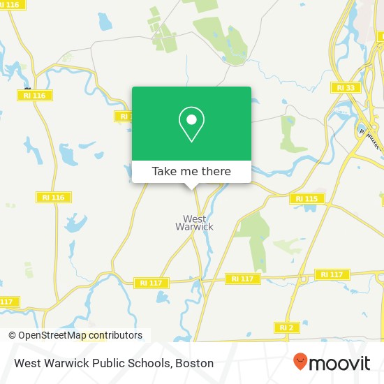 Mapa de West Warwick Public Schools