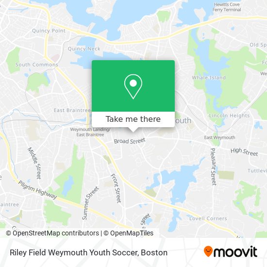Mapa de Riley Field Weymouth Youth Soccer