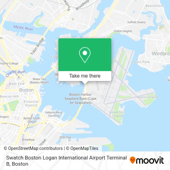 Mapa de Swatch Boston Logan International Airport Terminal B