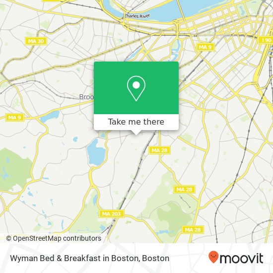 Wyman Bed & Breakfast in Boston map