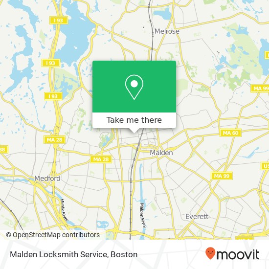 Mapa de Malden Locksmith Service