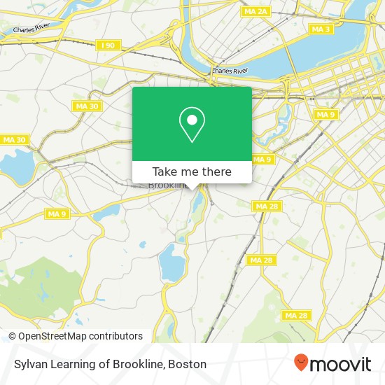 Mapa de Sylvan Learning of Brookline