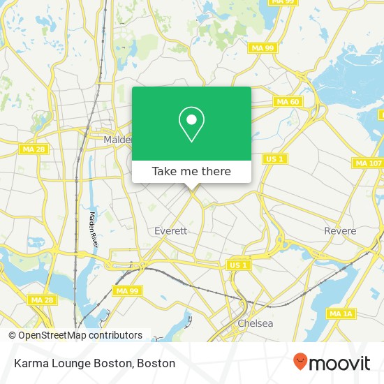 Mapa de Karma Lounge Boston
