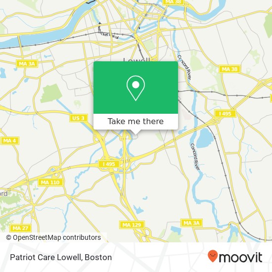 Mapa de Patriot Care Lowell