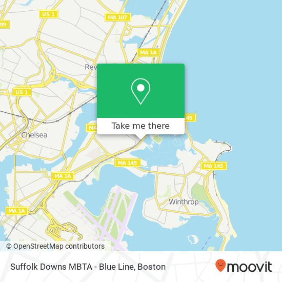 Suffolk Downs MBTA - Blue Line map