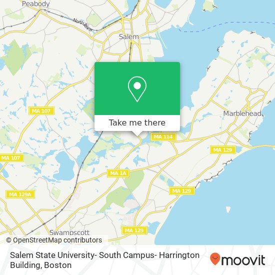 Mapa de Salem State University- South Campus- Harrington Building