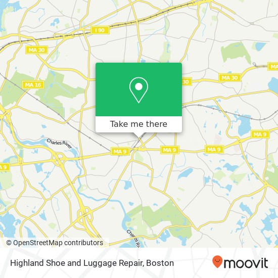 Highland Shoe and Luggage Repair map