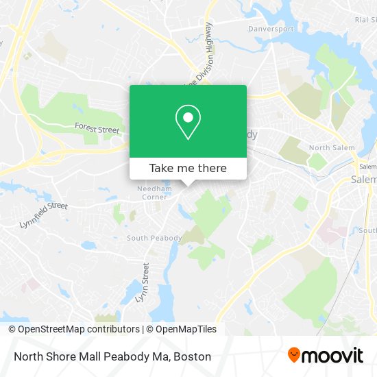 Mapa de North Shore Mall Peabody Ma