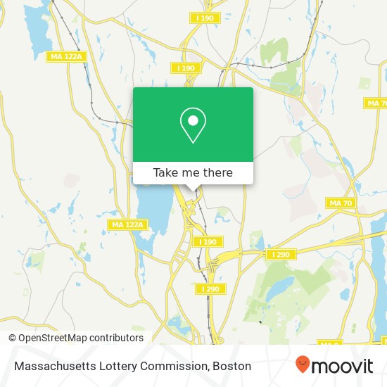 Mapa de Massachusetts Lottery Commission