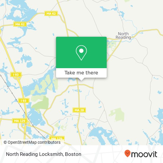 Mapa de North Reading Locksmith