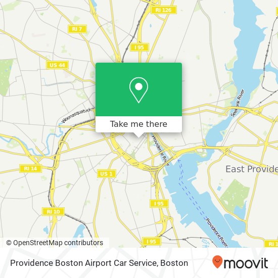 Mapa de Providence Boston Airport Car Service