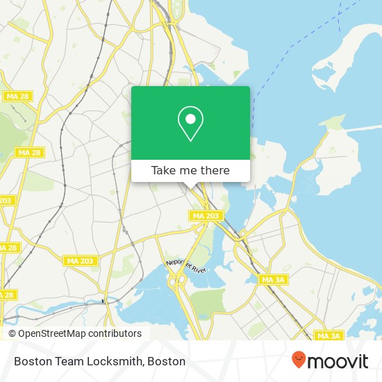 Mapa de Boston Team Locksmith