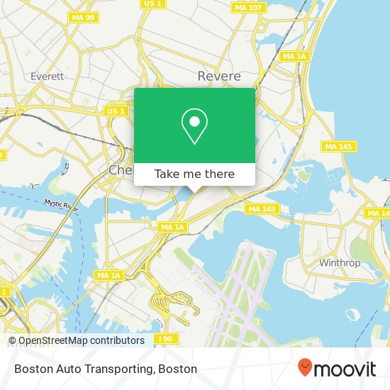 Mapa de Boston Auto Transporting