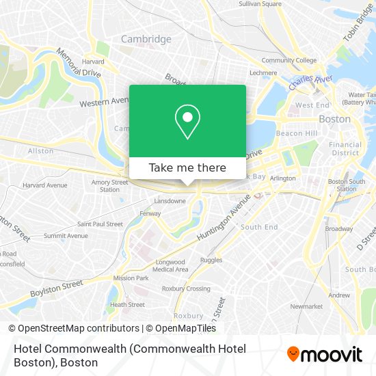 Hotel Commonwealth (Commonwealth Hotel Boston) map