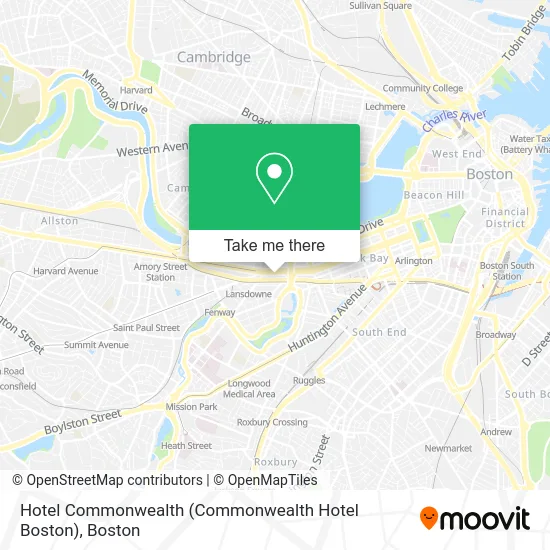 Hotel Commonwealth (Commonwealth Hotel Boston) map