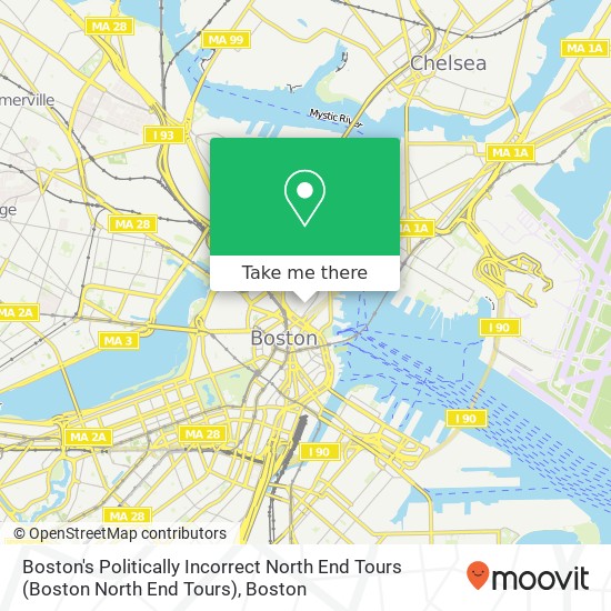 Mapa de Boston's Politically Incorrect North End Tours (Boston North End Tours)