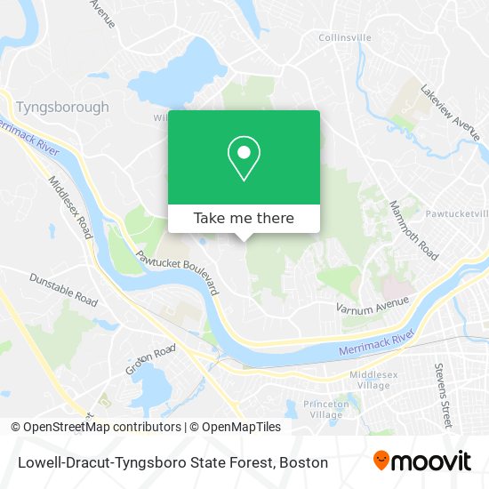 Lowell-Dracut-Tyngsboro State Forest map