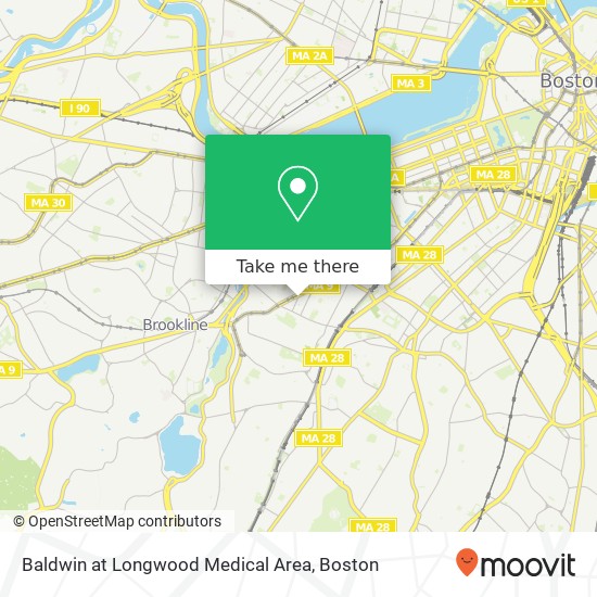 Mapa de Baldwin at Longwood Medical Area