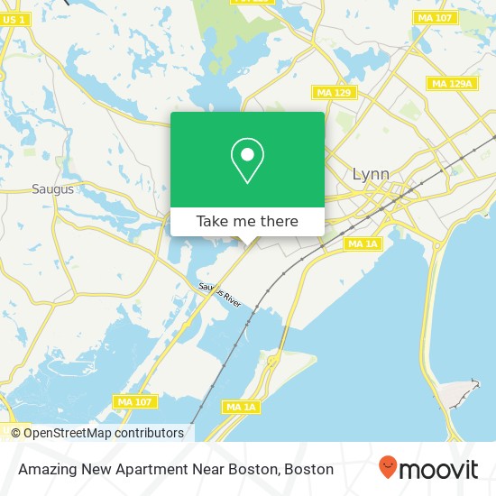 Mapa de Amazing New Apartment Near Boston