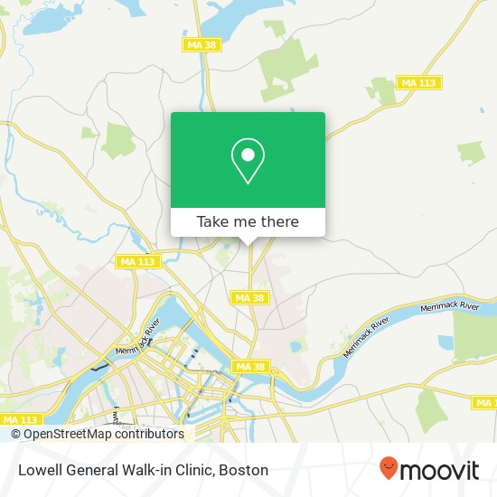 Lowell General Walk-in Clinic map