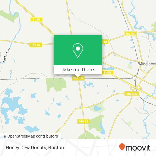 Mapa de Honey Dew Donuts