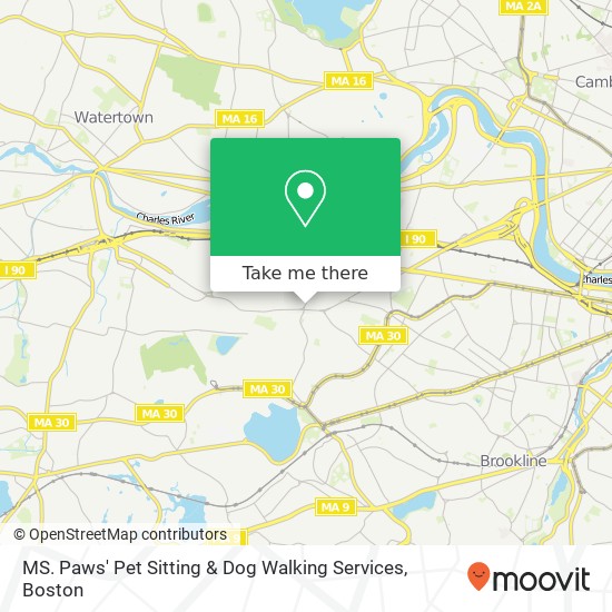 MS. Paws' Pet Sitting & Dog Walking Services map