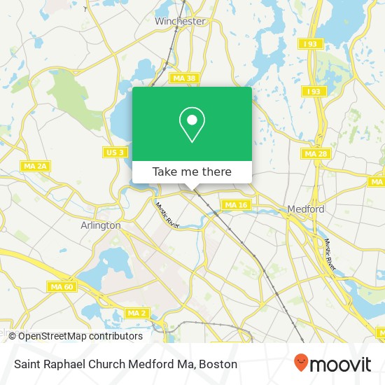 Mapa de Saint Raphael Church Medford Ma
