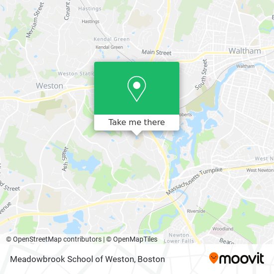 Meadowbrook School of Weston map