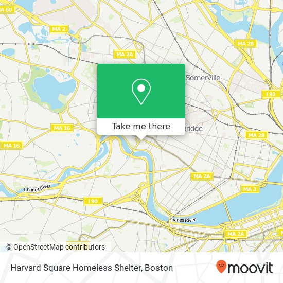 Mapa de Harvard Square Homeless Shelter