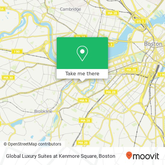 Mapa de Global Luxury Suites at Kenmore Square