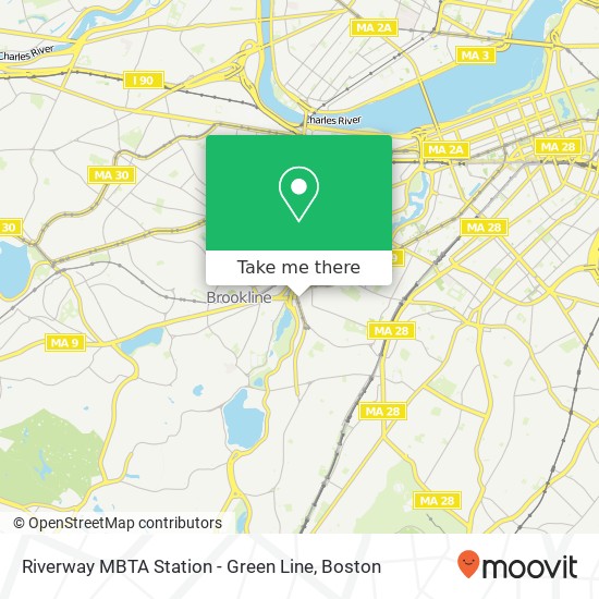 Riverway MBTA Station - Green Line map