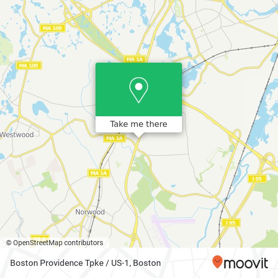 Mapa de Boston Providence Tpke / US-1