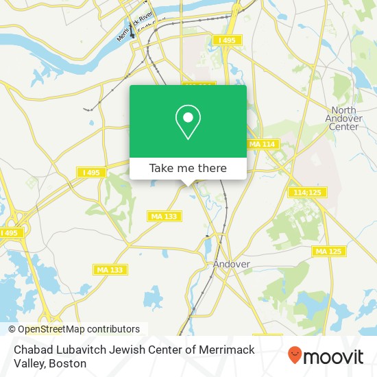 Mapa de Chabad Lubavitch Jewish Center of Merrimack Valley