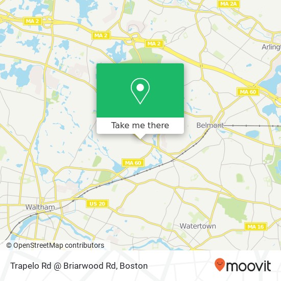 Trapelo Rd @ Briarwood Rd map