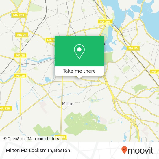 Milton Ma Locksmith map