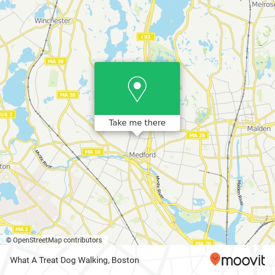 Mapa de What A Treat Dog Walking