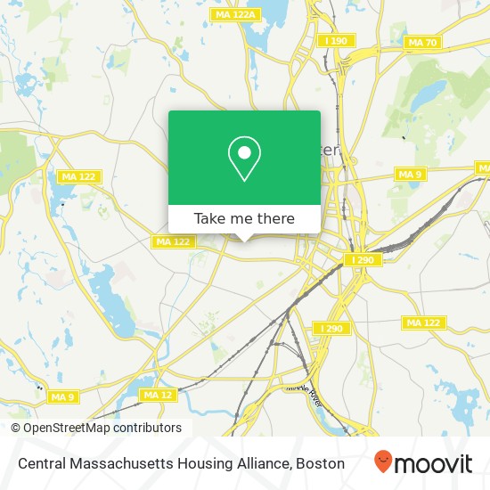 Mapa de Central Massachusetts Housing Alliance