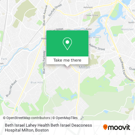 Mapa de Beth Israel Lahey Health Beth Israel Deaconess Hospital Milton