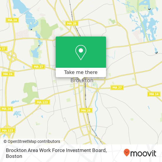 Mapa de Brockton Area Work Force Investment Board