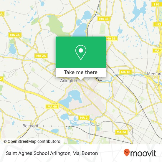 Saint Agnes School Arlington, Ma map