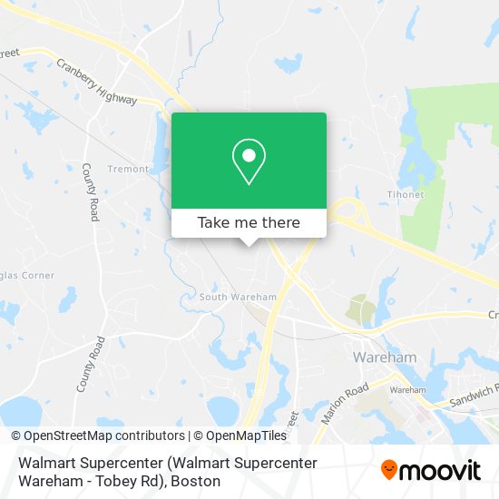 Mapa de Walmart Supercenter (Walmart Supercenter Wareham - Tobey Rd)