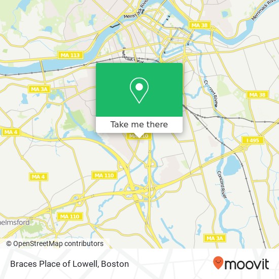 Braces Place of Lowell map