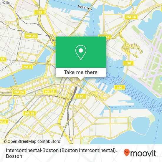 Intercontinental-Boston map
