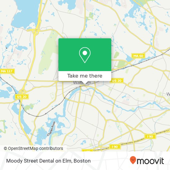 Moody Street Dental on Elm map