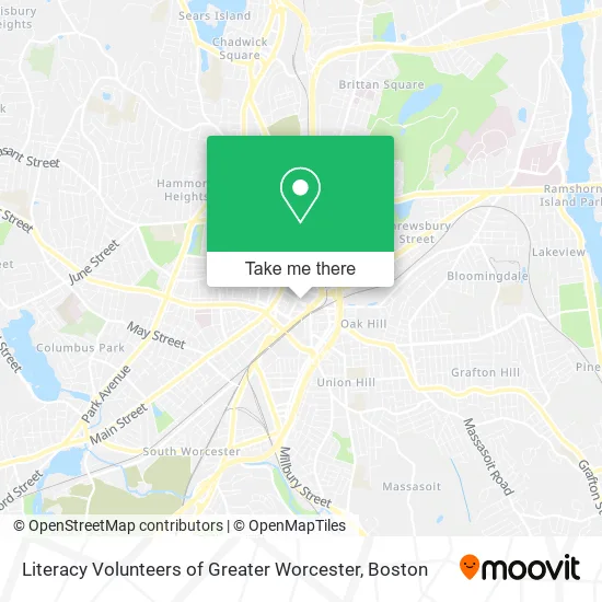 Mapa de Literacy Volunteers of Greater Worcester