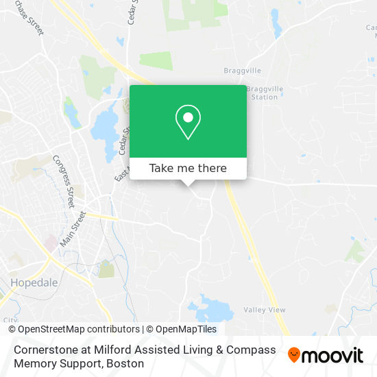 Cornerstone at Milford Assisted Living & Compass Memory Support map